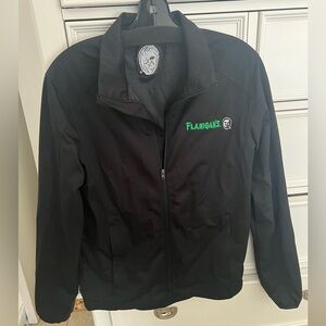 Flanigans logo Port Authority Black Jacket
